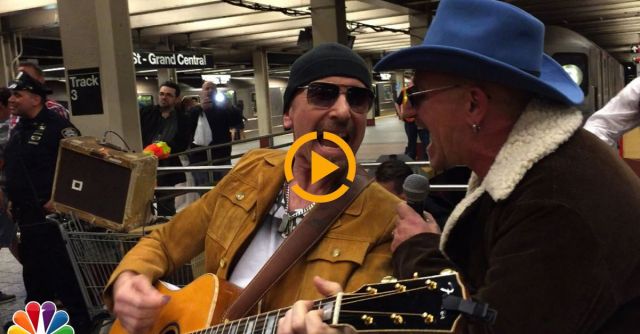 U2 Busks In NYC Subway In Disguise