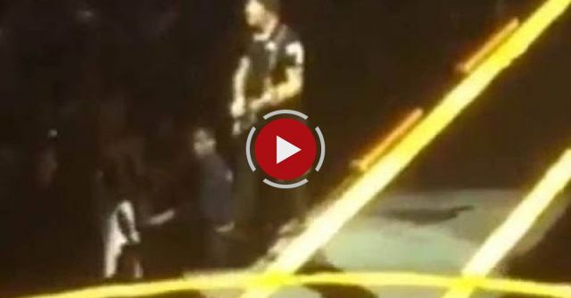 U2's Guitarist The Edge Falls Off The Edge Of The Stage
