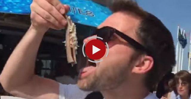 Seagull Steals Herring From Guy