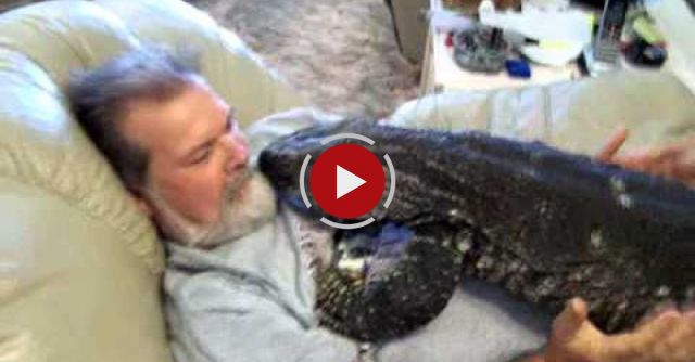 Watching T.V. With My Giant Black Throat Monitor