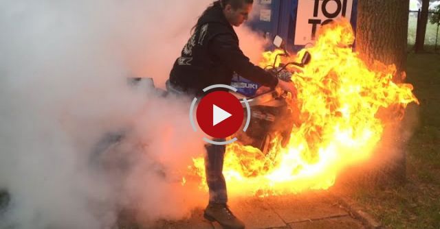 Motorcycle Burnout Fail