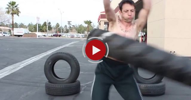 The Hula Hoop Man Hooping Giant Tractor Tire