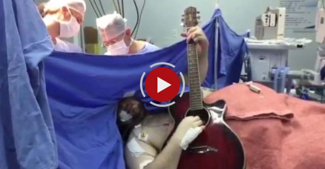 Man Playing Guitar During Brain Surgery
