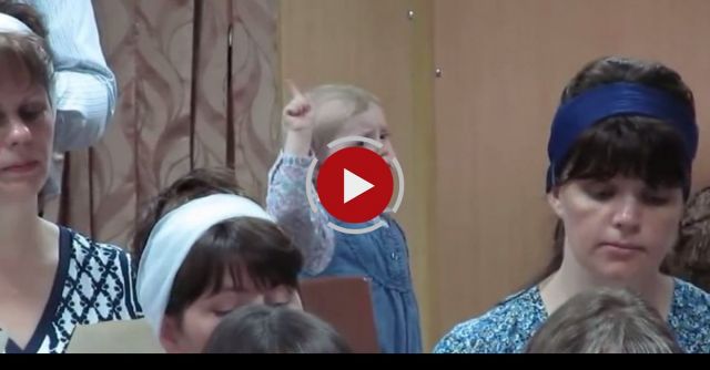 Little Girl From Kyrgyzstan Thinks She’s Conducting The Choir At Church
