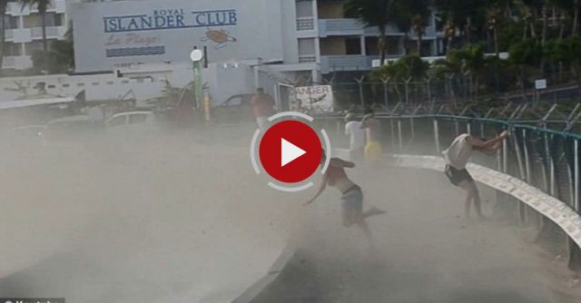 Girl Blown By A Plane