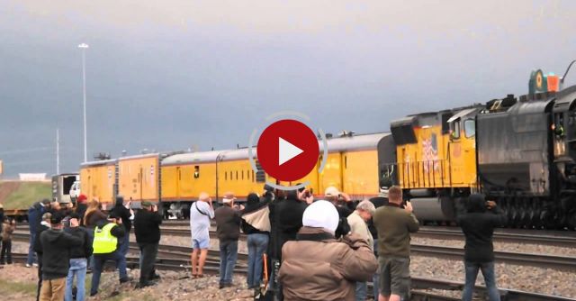 4014 Arriving In Cheyenne And Some Idiot Almost Getting Hit By A Train