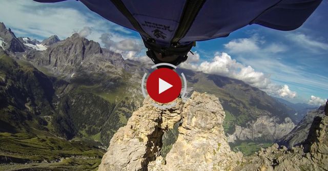 Wingsuit Flight Through 2 Meter Cave