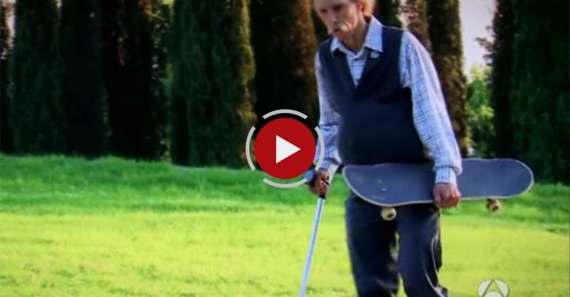 Skater Disguised As Old Man