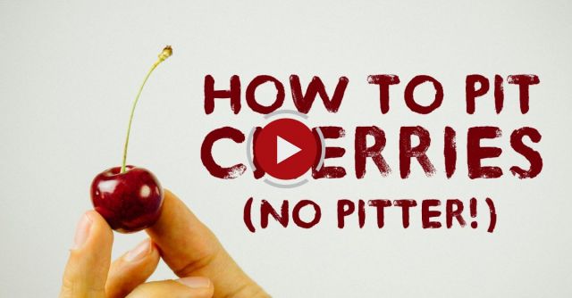 Easy Way To Pit Cherries Without Using A Cherry Pitter