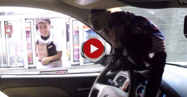 Drive Thru Monkey Driver Prank