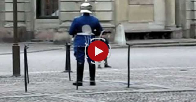 Guard Plays With A Kid 