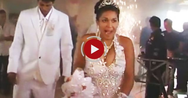 Funny Gipsy Wedding With Fireworks