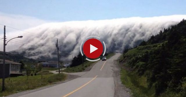 Fog Rolling Over Long Range Mountains In Lark Harbour Newfoundland