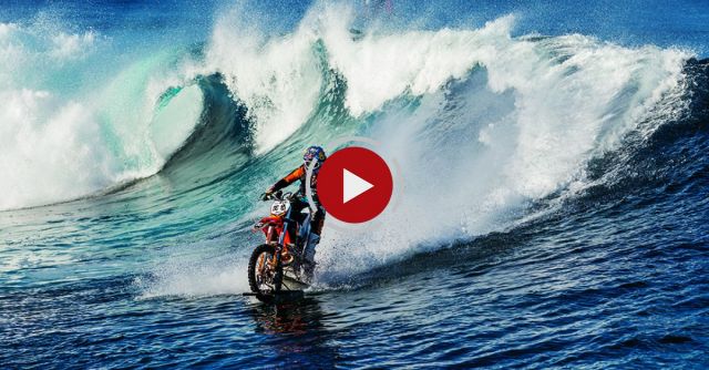 Riding A Motorbike On The Ocean