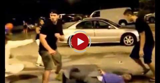 Guy Knocks Out 3 Dudes