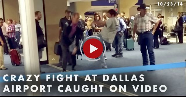 DALLAS AIRPORT FIGHT CAUGHT ON VIDEO 