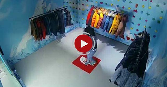 Shoppers Must Climb Wall When Floor Falls Underneath Them