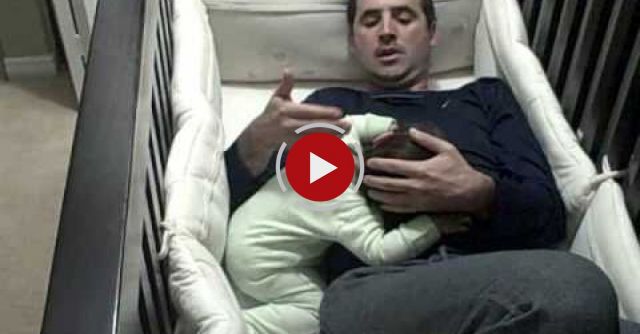 Father Goes Into Baby Crib!