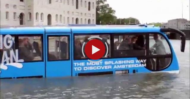 Crazy Bus Drives Into The Amsterdam Canals