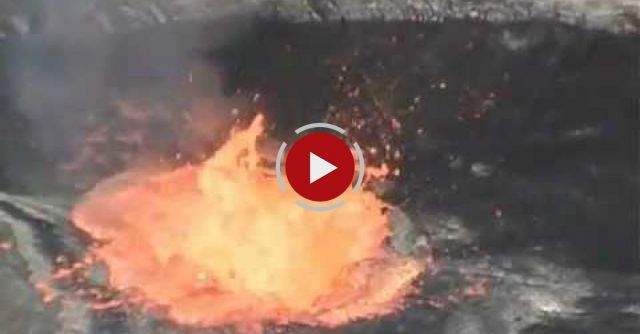 Eruption After Person Falls In Lava Lake Of Volcano (test With Organic Waste, Garbage, Trash)