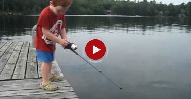 Boy Catches Fish In Record Time