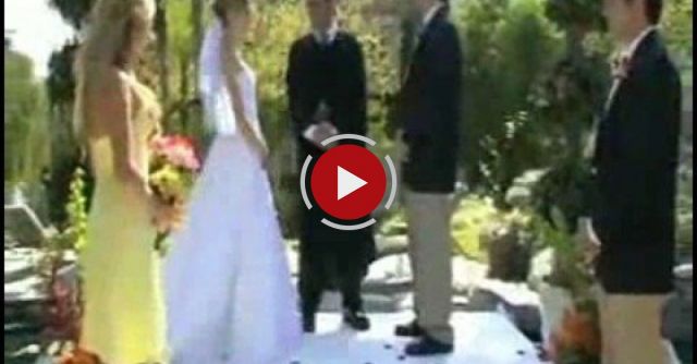 Bride Falls In Pool