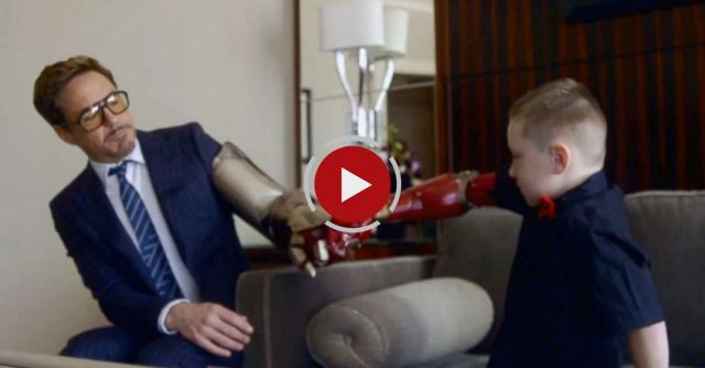 Robert Downey Jr. Delivers A Real Iron Man  Arm  To A Special Kid 