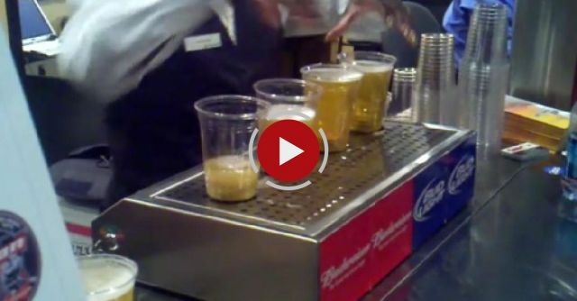 Beers Filling Up Through The Bottom!