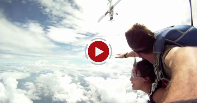 Near Death Airplane Collision With Skydiver In Free Fall