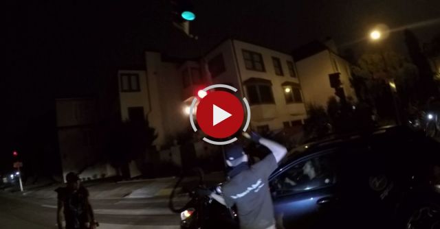 Road Rage Man Breaks Car Window With U-Lock 