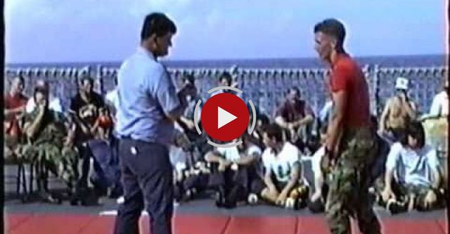 Ol' Navy Boy Teaching A Young Marine A Lesson