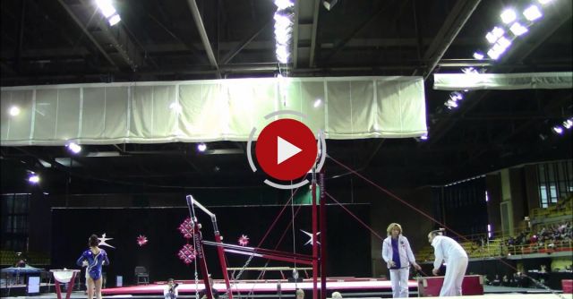 Coach Saves Gymnast From A Fall Twice
