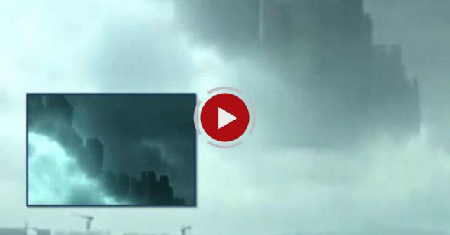 GIANT FLOATING CITY SEEN OVER CHINA