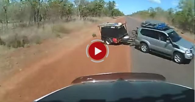SUV Fishtails And Head-Ons Oncoming Truck