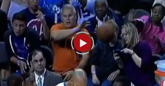 Woman Gets Basketball Ball In The Face Because Of A Phone!