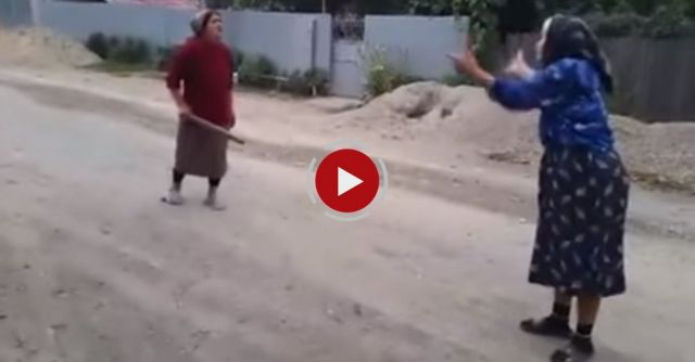 Old Women Fight In Romania