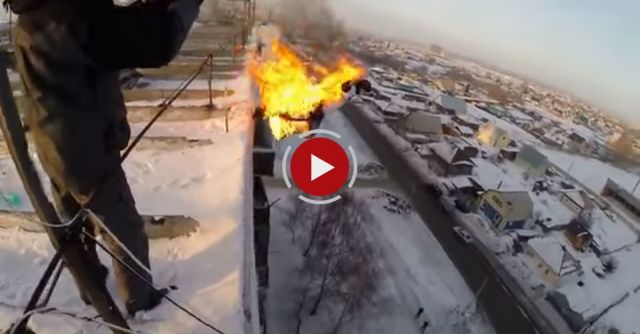 Man On Fire Jumps Off 9-Story Building