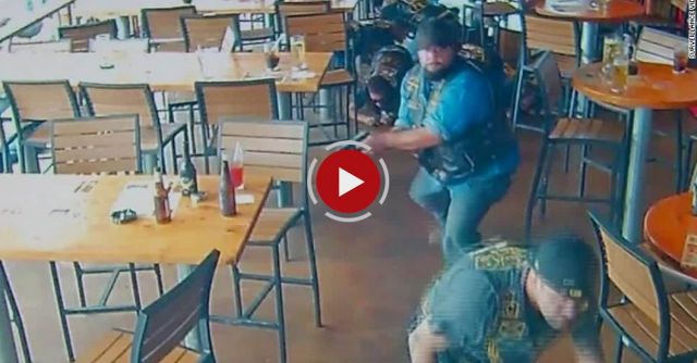 Surveillance Video Of Biker Shootout In Waco
