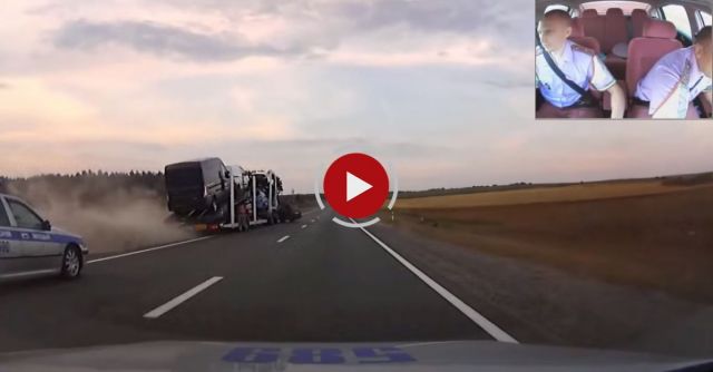 Belarusian Police Chase Car Transporter