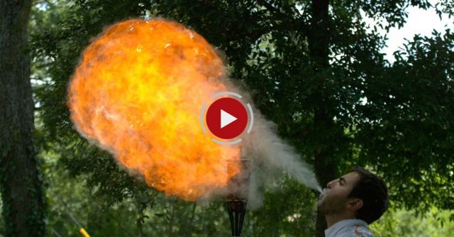 Fire Breathing In Slow Motion - The Slow Mo Guys
