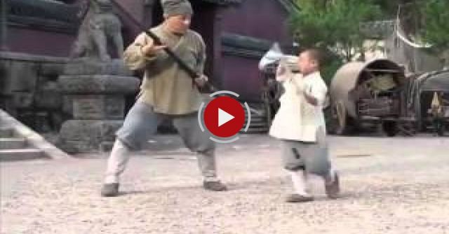 Jackie Chan Learning Shaolin Techniques From A Kid