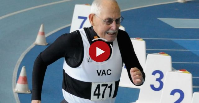 95 Year Old Man Sets World Record For Indoor Dash