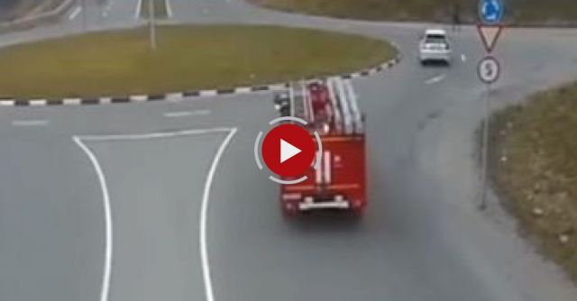Russian Firegighters Vs Roundabout