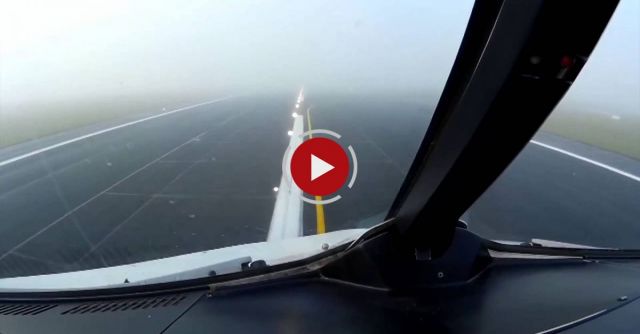 Airplane Autopilot Landing In Dublin In Low Visibility