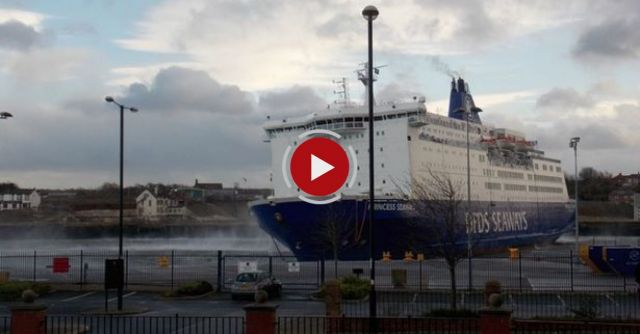 Monster Wind Causes Huge Ferry To Break Free From Moorings