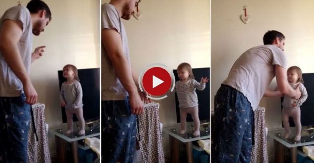 Adorable Daddy/daughter Standoff