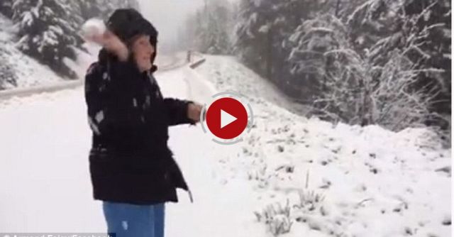 101 Year Old Lady Is Thrilled To Make And Throw A Snowball
