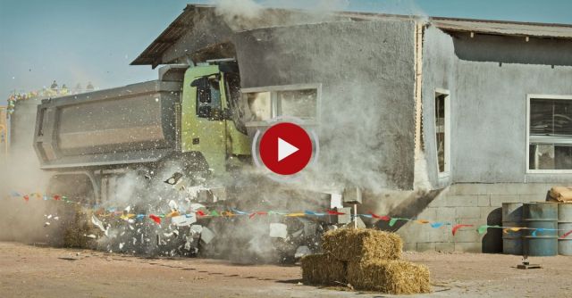 Little Girl Drives Full Size Truck With Remote Control Through Obstacle Course
