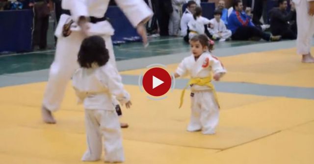 Little Girls Judo Fight