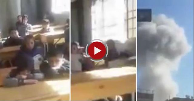 Syria - Airstrike Hits Right Next To School